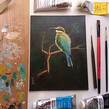 My project for course: Classical Oil Painting for Naturalist Bird Portraiture. Fine Arts, Painting, Oil Painting, and Naturalistic Illustration project by tesssammut - 03.10.2023