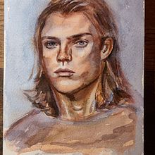 Mein Abschlussprojekt für den Kurs: Artistische Aquarellporträts. Fine Arts, Painting, Watercolor Painting, and Portrait Drawing project by isabelweiss - 03.11.2023