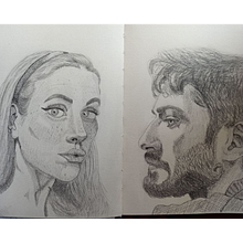 My project for course: Graphite Line Drawing for Portrait Sketchbooking. Projekt z dziedziny  Sztuki piękne, Sketching,  R, sunek, Portret i Sketchbook użytkownika andrea_ramani87 - 11.03.2023