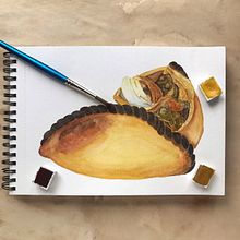 Salteñita boliviana. Traditional illustration project by Isabel Quiroga Castro - 03.09.2023