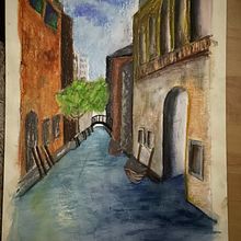 Venice cananls. Pintura em aquarela projeto de Phillip Minnaar - 02.01.2023