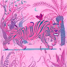 Año nuevo Chino del Tigre Ein Projekt aus dem Bereich Traditionelle Illustration, Farbenlehre, Aquarellmalerei, Gouachemalerei und Kinderillustration von MIGUEL PANG LY - 12.03.2023