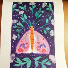 Mi proyecto del curso: Pintura con gouache: crea ilustraciones poéticas. Traditional illustration, Fine Arts, Painting, and Gouache Painting project by Grace Luna - 03.13.2023
