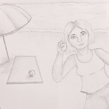 DA- Examen Trimestral Cuerpo humano Playa. Drawing, Pencil Drawing, Portrait Drawing, Realistic Drawing, Artistic Drawing, Figure Drawing, L, scape Architecture, Traditional illustration, and Photograph project by Stephanie W - 03.13.2023