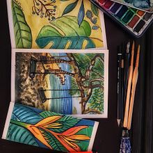 Mi proyecto del curso: Cuaderno de viaje en acuarela. Traditional illustration, Watercolor Painting, Architectural Illustration, and Sketchbook project by Wanda Reyes - 03.14.2023