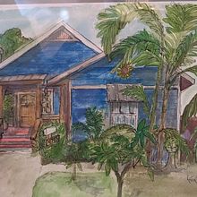 Neighbor's bungalow. Traditional illustration project by Lisa Taylor - 03.15.2023