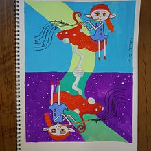 Meu projeto do curso: Desenho de personagens com guache e lápis de cor. Een project van Ontwerp van personages,  Schetsen,  Tekening, Digitale illustratie, Schilderen met gouache y Tekenen met kleurpotloden van Priscila Cruz - 15.03.2023