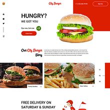 City Burger Restaurant Website. Un progetto di Design, UX / UI, Multimedia, Web design e Creatività di karthi keyan - 14.03.2023