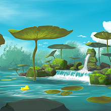Water and Duck. Traditional illustration, and Concept Art project by Mamiantsa RASOANAIVO - 01.30.2023