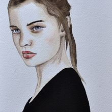 Mój projekt z kursu: Portret akwarelowy na bazie fotografii . Un proyecto de Ilustración tradicional, Pintura a la acuarela y Dibujo de Retrato de agleszczynska - 16.03.2023