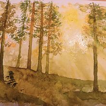 My project for course: Dreamy Watercolor Landscapes: Paint with Light. Projekt z dziedziny  Malarstwo i Malowanie akwarelą użytkownika Alice Chal - 16.03.2023