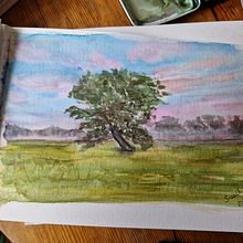 Dreamy watercolor landscapes . Traditional illustration project by Sissel - 03.16.2023