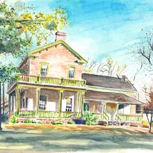 Architectural Sketching with Watercolor and Ink Final Project: Brigham Young Home . % allton_camille tarafından hazırlanan Eskiz çizimi, Çizim, Sulubo, a Resim, Mimari İllüstras, on, Eskiz defteri, Mürekkep İllüstras, Ve onu projesi - 03.14.2023