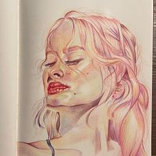 Mein Abschlussprojekt für den Kurs: Lebendiges Porträtzeichnen mit Buntstiften. Un proyecto de Dibujo, Dibujo de Retrato, Sketchbook y Dibujo con lápices de colores de millis_season - 17.03.2023