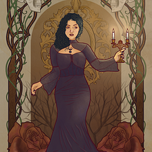 Meu projeto do curso: Retrato ilustrado com estilo art nouveau. Een project van Traditionele illustratie,  Beeldende kunst, Digitale illustratie,  Portrettekening,  Artistieke tekening, Digitale tekening y  Digitaal schilderij van Mariana Menezes - 10.03.2023