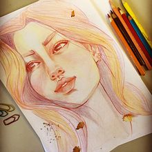 Meu projeto do curso: Desenho de retratos vibrantes com lápis de cor. Drawing, Portrait Drawing, Sketchbook, and Colored Pencil Drawing project by Sara Spolti Pazuch - 05.17.2023