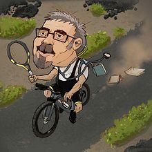 Caricatura de mi padre. Un proyecto de Ilustración tradicional, Dibujo de Retrato y Diseño de personajes de c.daluel - 24.09.2022