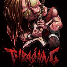 Thrashing Mad. Design, Ilustração tradicional, Música, Design de personagens, Artes plásticas, Desenho, Ilustração digital, Concept Art, Desenho artístico, e Lettering digital projeto de Andrés Felipe García Muñoz - 17.03.2023