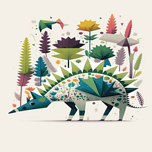 Stylized Vector Dinosaur Illustration. Een project van Traditionele illustratie, Grafisch ontwerp, Vectorillustratie y Digitale illustratie van nikbearbrown - 18.03.2023