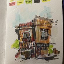 My project for course: Expressive Architectural Sketching with Colored Markers. Sketching, Drawing, Architectural Illustration, Sketchbook & Ink Illustration project by Teresa Cook - 03.17.2023