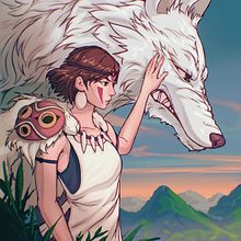 Princess Mononoke Fan Art . % Chris Claudio tarafından hazırlanan Geleneksel illüstras, Ve on projesi - 03.18.2023