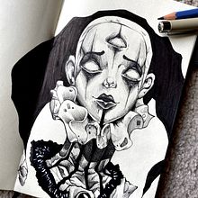 CLOWN. Un projet de Dessin au cra, on, Dessin artistique , et Peinture de Mariona Schergna - 18.03.2023