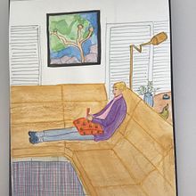 Mon projet du cours : Carnet de croquis pour explorer votre style de dessin. Ilustração tradicional, Esboçado, Criatividade, Desenho, Pintura em aquarela, Sketchbook, e Pintura guache projeto de Dominique Rombaut - 18.03.2023