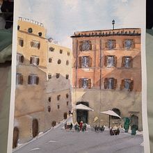 Mon projet du cours : Techniques modernes pour des ​paysages urbains à l'aquarelle. Painting, and Watercolor Painting project by Fabien - 03.18.2023