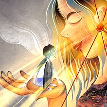 Comforting hand. Un proyecto de Ilustración tradicional, Ilustración infantil y Diseño de personajes de Yelyzaveta Anysymova - 20.03.2023