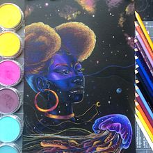 Midnight Beauty. Un proyecto de Dibujo con lápices de colores de Boma Tende - 20.03.2023