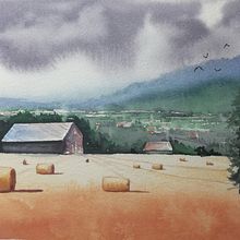 Mon projet du cours : Paysages à l'aquarelle : techniques et outils expérimentaux. Fine Arts, Painting, and Watercolor Painting project by v.sorbets - 03.20.2023
