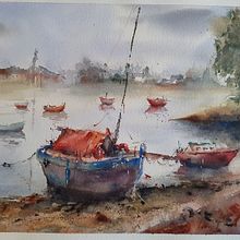 Mi proyecto del curso: Pintura en acuarela de paisajes marinos. Projekt z dziedziny  Malarstwo, Malowanie akwarelą, Ilustracja naturalist i czna użytkownika b_espinoza_castro - 21.03.2023