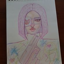 Mi proyecto del curso: Dibujo de retratos llamativos con lápices de colores. Drawing, Portrait Drawing, Sketchbook, and Colored Pencil Drawing project by becuf - 03.20.2023