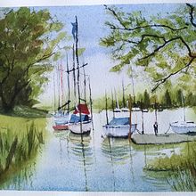 Mon projet du cours : Peinture de paysages marins à l'aquarelle. Pintura, Pintura em aquarela e Ilustração naturalista projeto de Johanne Kirouac - 21.03.2023