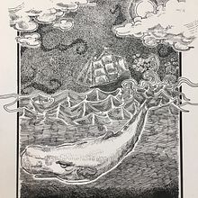Moby Dick . % Luccas Nascimento tarafından hazırlanan Çizim, Sanatsal Çizim, Mürekkep İllüstras, Ve onu projesi - 03.22.2023