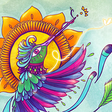 Vuela Colibrí Vuela . % Selket Yhay tarafından hazırlanan Geleneksel illüstras, Ve on projesi - 03.22.2023