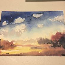 Watercolor Sky Studies. Un proyecto de Pintura a la acuarela de Leslee Hare - 22.03.2023