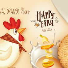 Happy Farm. Un proyecto de Ilustración tradicional, Br, ing e Identidad, Diseño gráfico, Packaging, Diseño de producto, Ilustración vectorial, Diseño de logotipos, Ilustración infantil y Diseño digital de Marina Madrigal - 23.03.2023