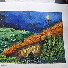 My project for course: Painting Atmospheric Landscapes with Gouache. Traditional illustration, Painting, and Gouache Painting project by Kshitija Sinha - 12.10.2022