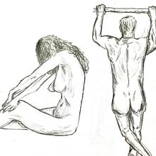 Figuras humanas. Ilustração tradicional projeto de Marc Pérez - 24.03.2023