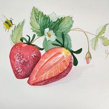 Una pera muy asustada. Mi proyecto del curso: Ilustración botánica realista: conecta con la naturaleza. Pintura, Pintura em aquarela, Ilustração botânica e Ilustração naturalista projeto de Marieta Alonso-Collada - 24.03.2023