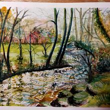 Mi proyecto del curso: Pintura de paisajes realistas con acuarela. Un proyecto de Bellas Artes, Pintura, Bocetado, Pintura a la acuarela e Ilustración naturalista				 de Angelika Villalta Soto - 24.03.2023