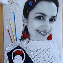 Eu e Frida Kahlo-papel bordado. Fine Arts, Collage, and Textile Design project by Silvia Morais - 03.25.2023