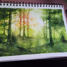 My project for course: Dreamy Watercolor Landscapes: Paint with Light. Een project van Schilderij y Aquarelschilderen van olga_miller_usa - 26.03.2023