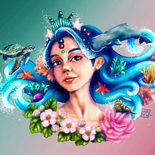 Meu projeto do curso: Retrato digital no Photoshop com um toque de fantasia. Traditional illustration, Drawing, Digital Illustration, Portrait Drawing, Digital Drawing, and Digital Painting project by Ana Lúcia Soares - 03.26.2023