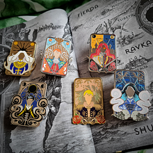 The Light and the Dark Enamel Pin Collection inspired by Leigh Bardugo's Grishaverse. Design, Traditional illustration, Accessor, and Design project by Jamie-Lee Turner - 03.26.2023