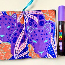 Meu projeto do curso: Patterns botânicos para sketchbook: conquiste a página em branco. Un projet de Illustration traditionnelle, Création de motifs, Illustration botanique , et Carnet de croquis de Thaís Silva - 24.03.2023