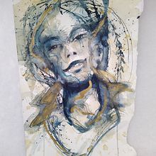 My project for course: Experimental Portraiture with Ink, Tea and Alcohol. Fine Arts, Painting, Drawing & Ink Illustration project by Satu Salmivirta - 03.24.2023