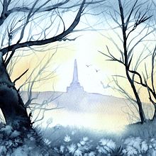 Lansdowne Monument on a frosty morning. Un progetto di Pittura ad acquerello e Pittura di Sonia Hill - 27.03.2023