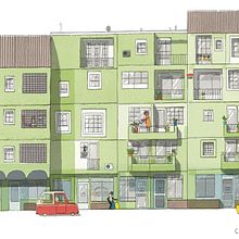 Fachada de edificio en paso a paso. Un progetto di Illustrazione tradizionale, Architettura, Disegno, Illustrazione digitale, Architettura digitale, Illustrazione architettonica, Sketchbook e Illustrazione editoriale di Carlos Díaz Consuegra - 28.03.2023